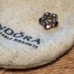 Pandora Silver Ring with Purple Accents